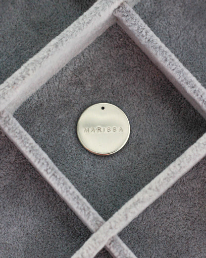 19.1mm Custom Text Circle Charm, CH195