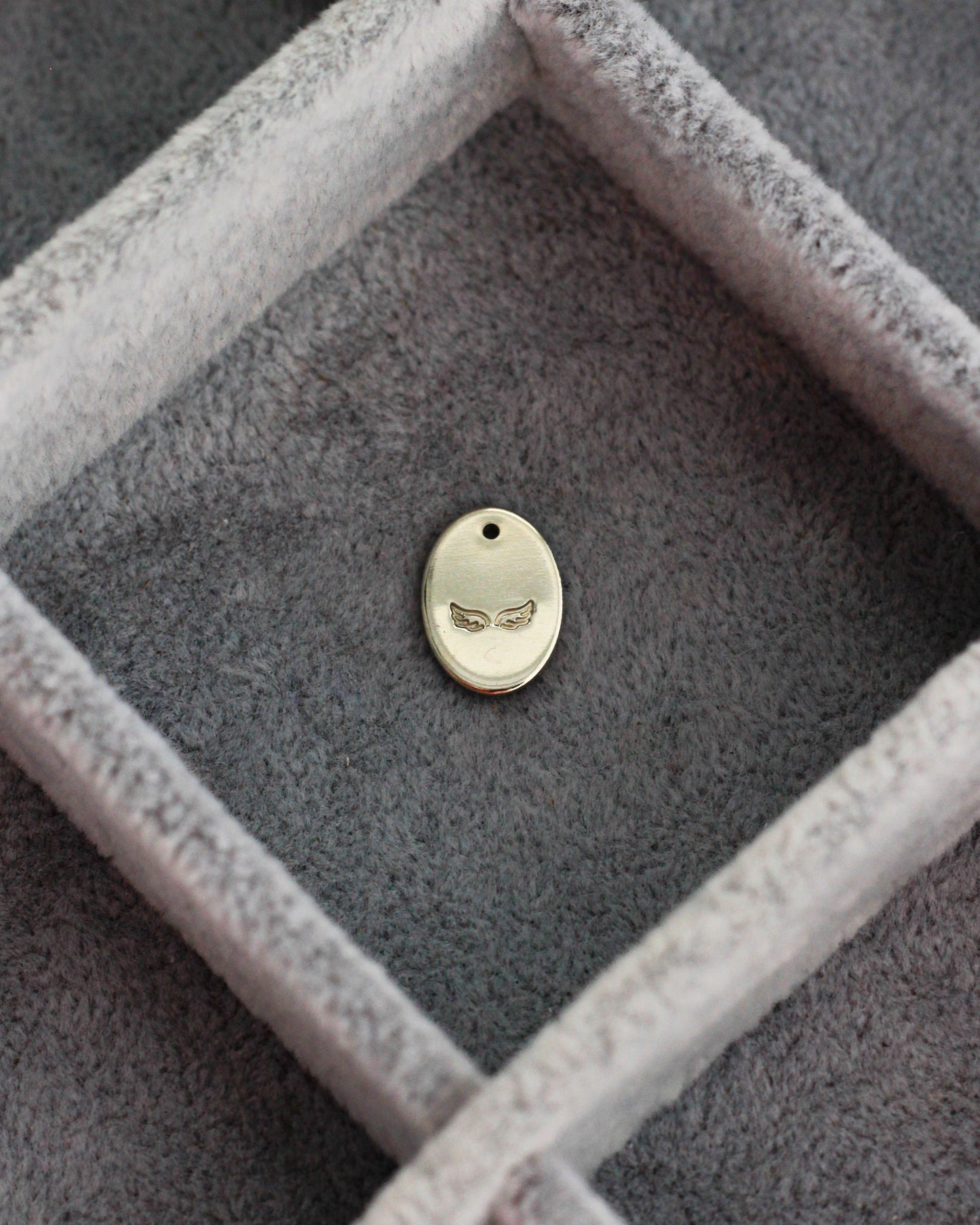 13x9mm Angel Wings Oval Charm, CH193