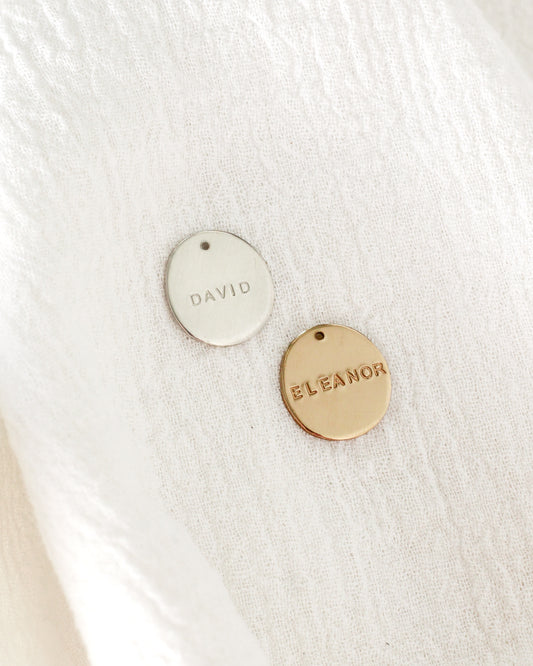 15x14mm Organic Circle with Custom Text Charm, CH207