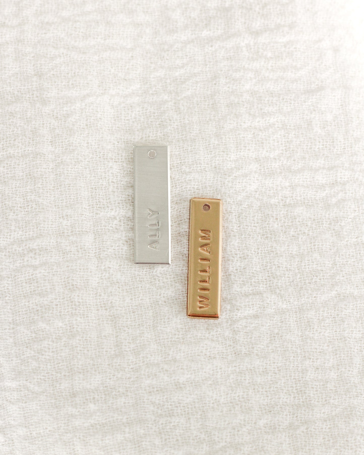 .75x5mm Custom Text Bar Charm, CH202