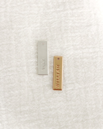 .75x5mm Custom Text Bar Charm, CH202