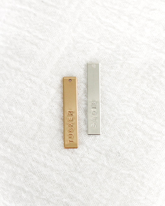 1"x5mm Custom Text Bar Charm, CH203