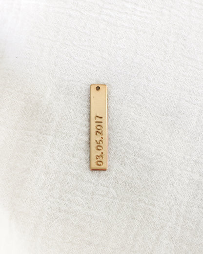 1.25"x6mm Custom Date Bar Charm, CH205