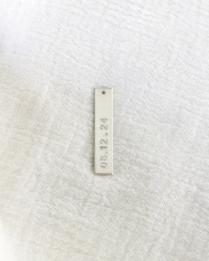 1.25"x6mm Custom Date Bar Charm, CH205