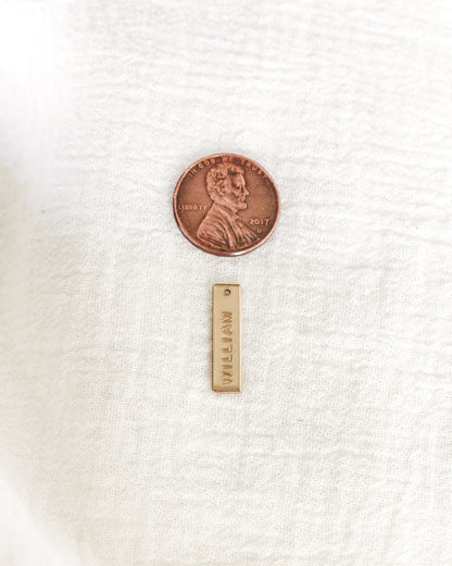 .75x5mm Custom Text Bar Charm, CH202