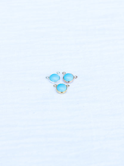 6mm 10-2 Turquoise Opal Connector, CN183
