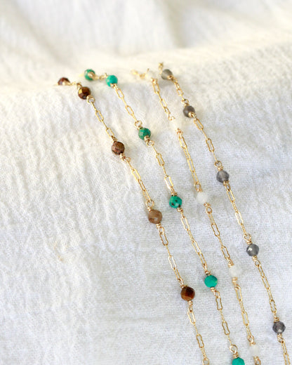 Genuine Turquoise Krinkle Chain, S76, G76