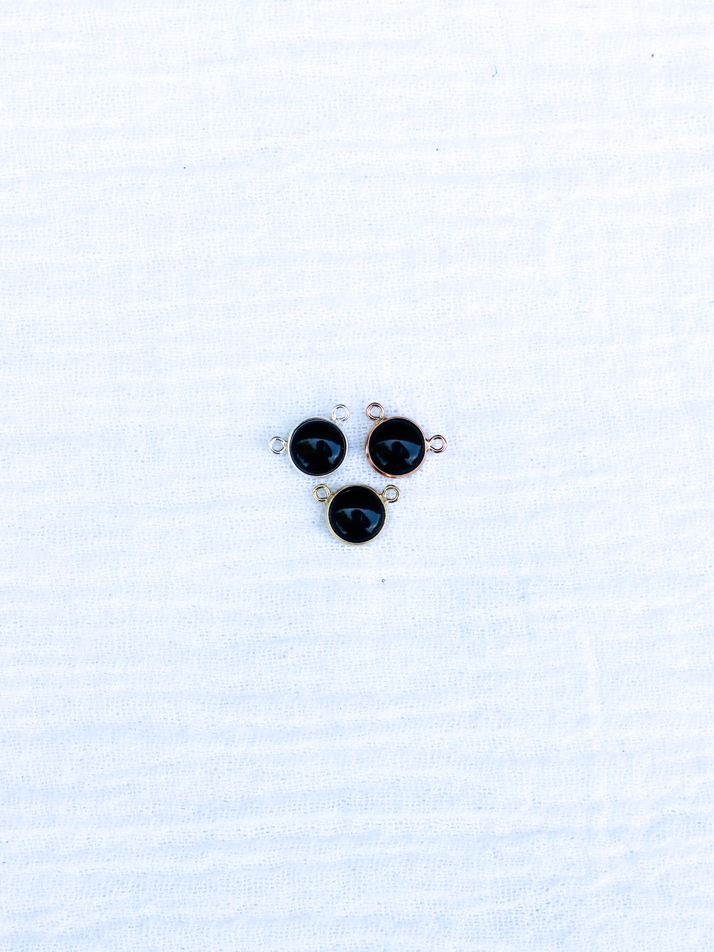 6mm 10-2 Black Onyx Opal Connector, CN184