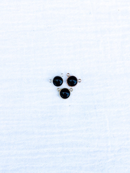 6mm 10-2 Black Onyx Opal Connector, CN184