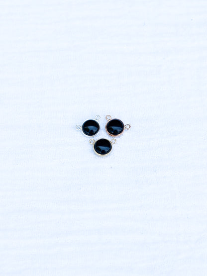6mm 10-2 Black Onyx Opal Connector, CN184