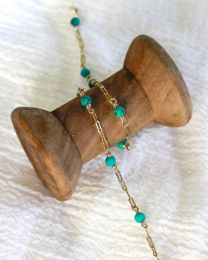 Genuine Turquoise Krinkle Chain, S76, G76