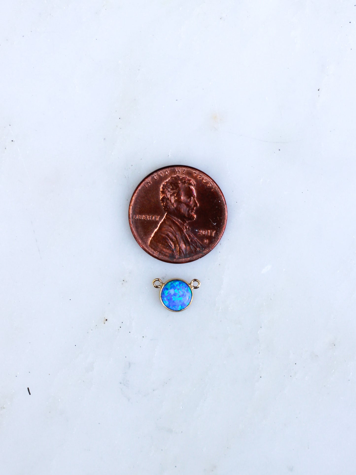6mm 10-2 Blue Opal Connector, CN182