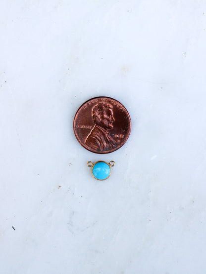 6mm 10-2 Turquoise Opal Connector, CN183