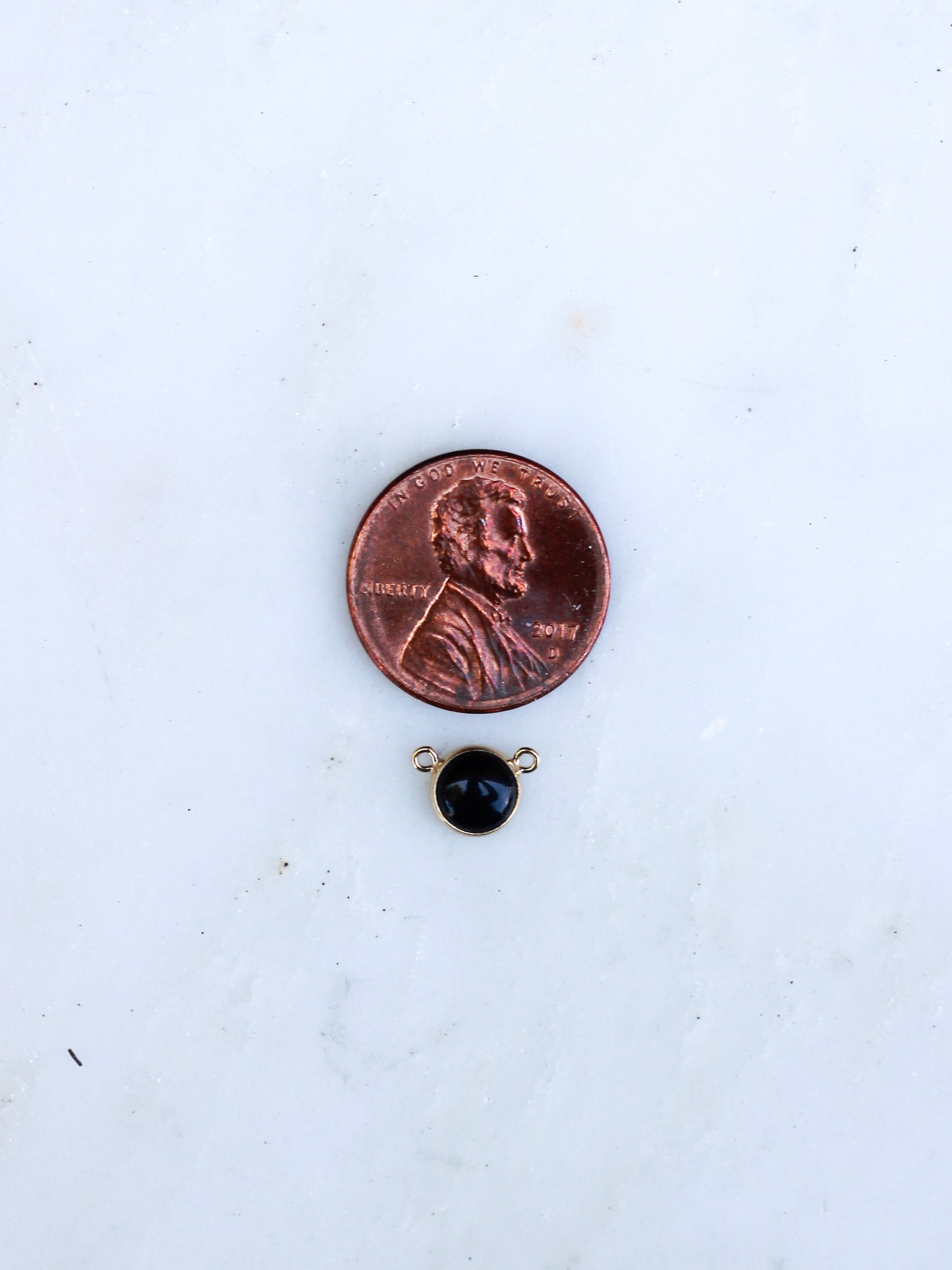 6mm 10-2 Black Onyx Opal Connector, CN184