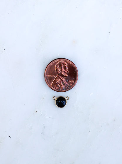 6mm 10-2 Black Onyx Opal Connector, CN184