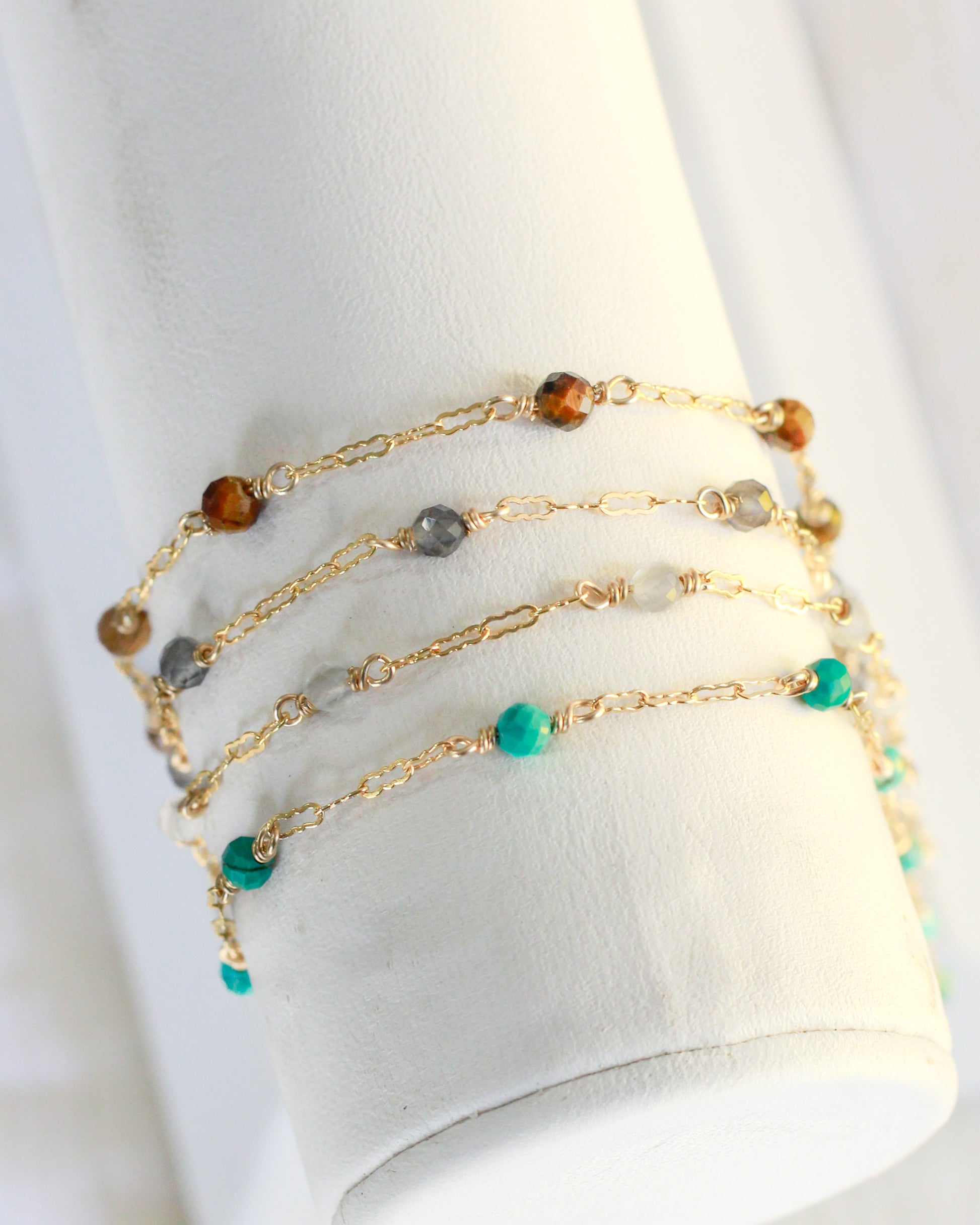 Genuine Turquoise Krinkle Chain, S76, G76