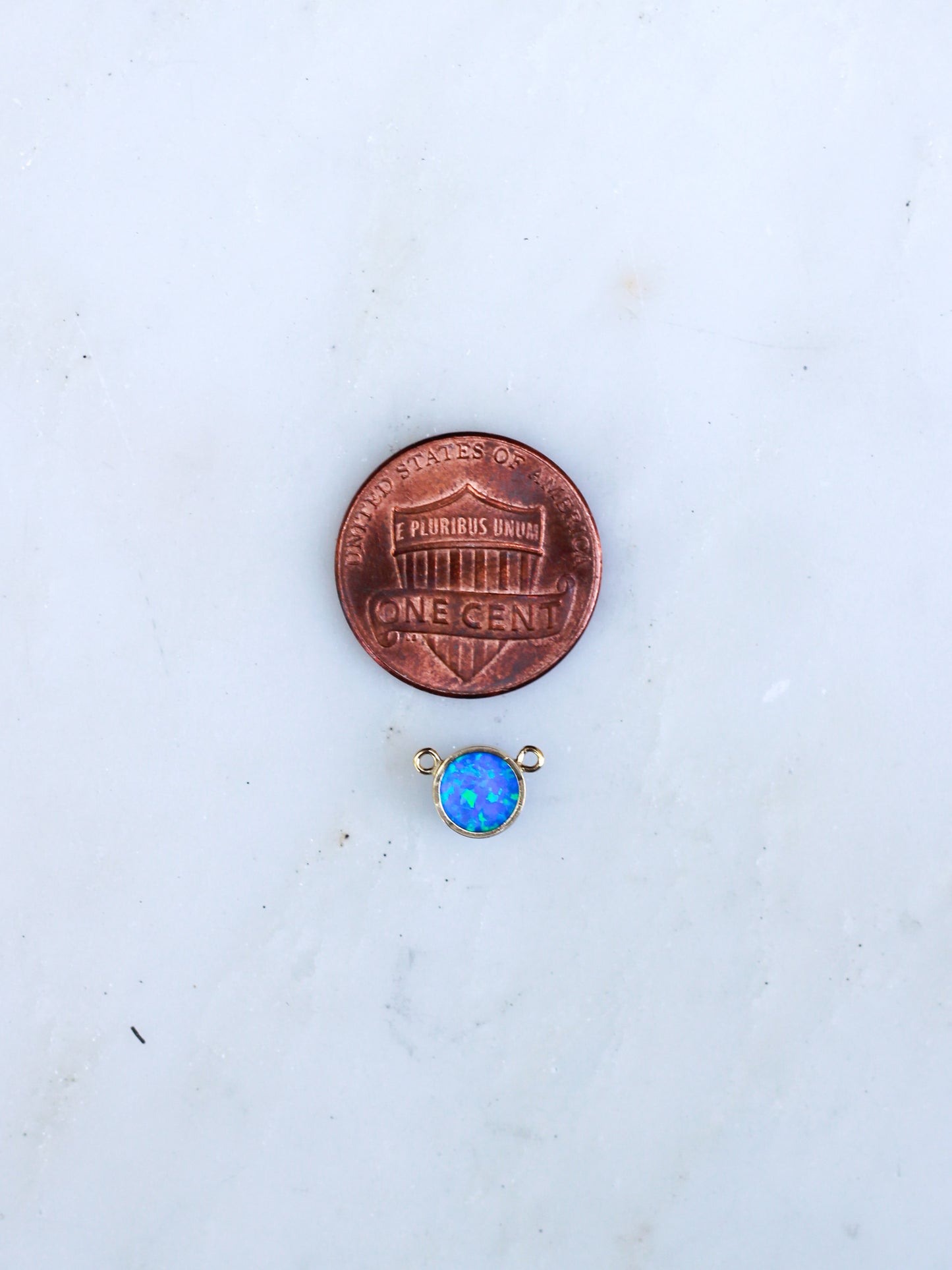 6mm 10-2 Blue Opal Connector, CN182