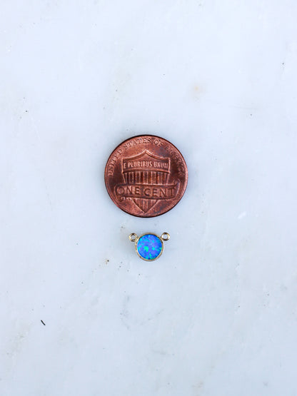 6mm 10-2 Blue Opal Connector, CN182