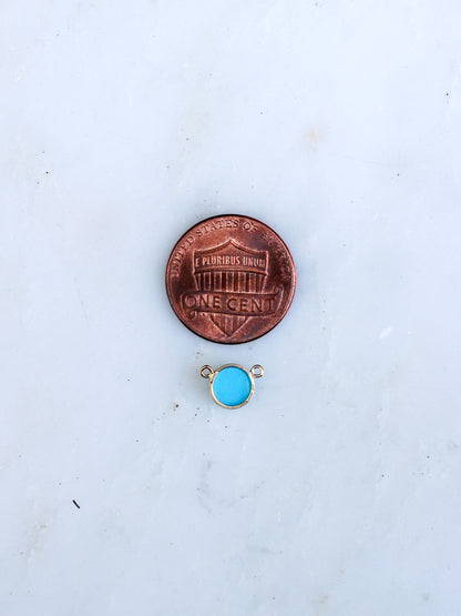 6mm 10-2 Turquoise Opal Connector, CN183