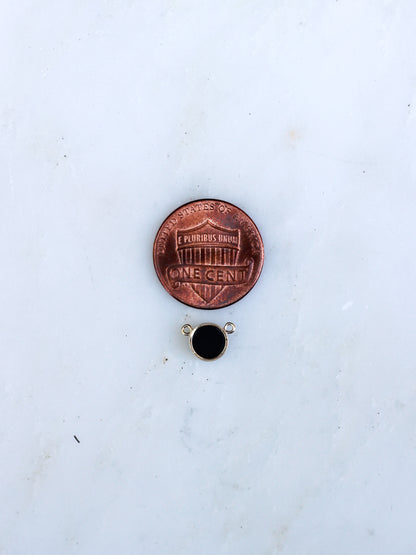 6mm 10-2 Black Onyx Opal Connector, CN184