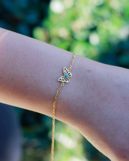 Butterfly Turquoise Connector, CN154