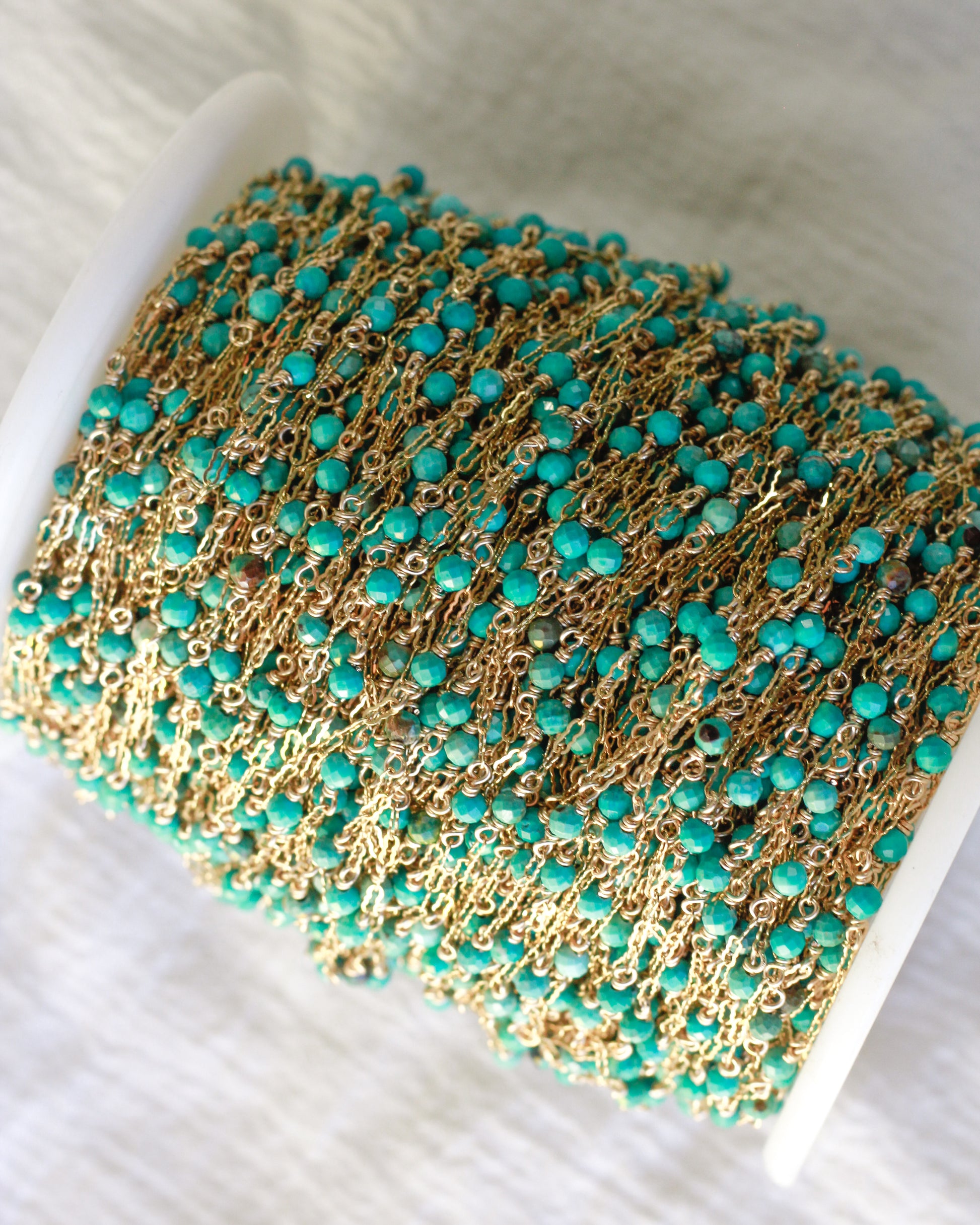 Genuine Turquoise Krinkle Chain, S76, G76