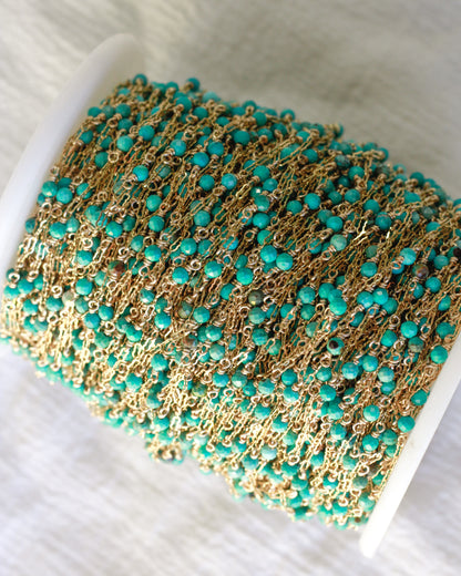 Genuine Turquoise Krinkle Chain, S76, G76
