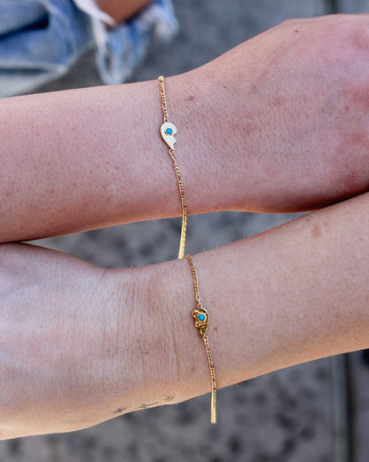 Best Friends Heart Genuine Turquoise Connector, CN156