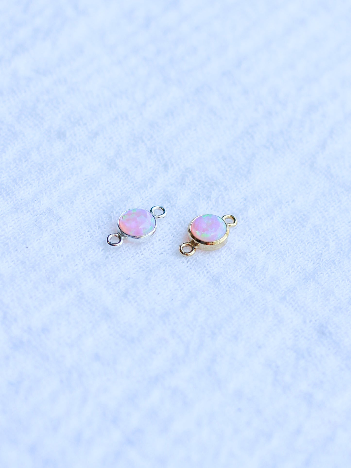 4mm Pink Opal Connector, CN224