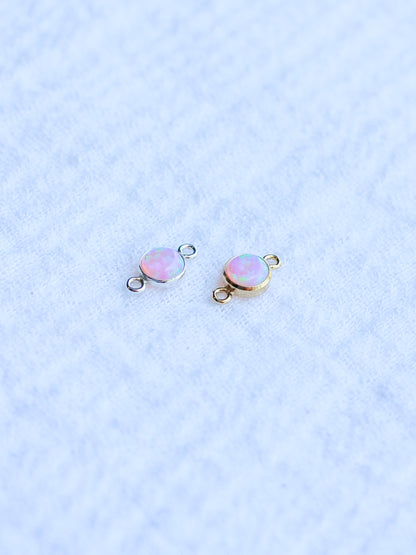 4mm Pink Opal Connector, CN224