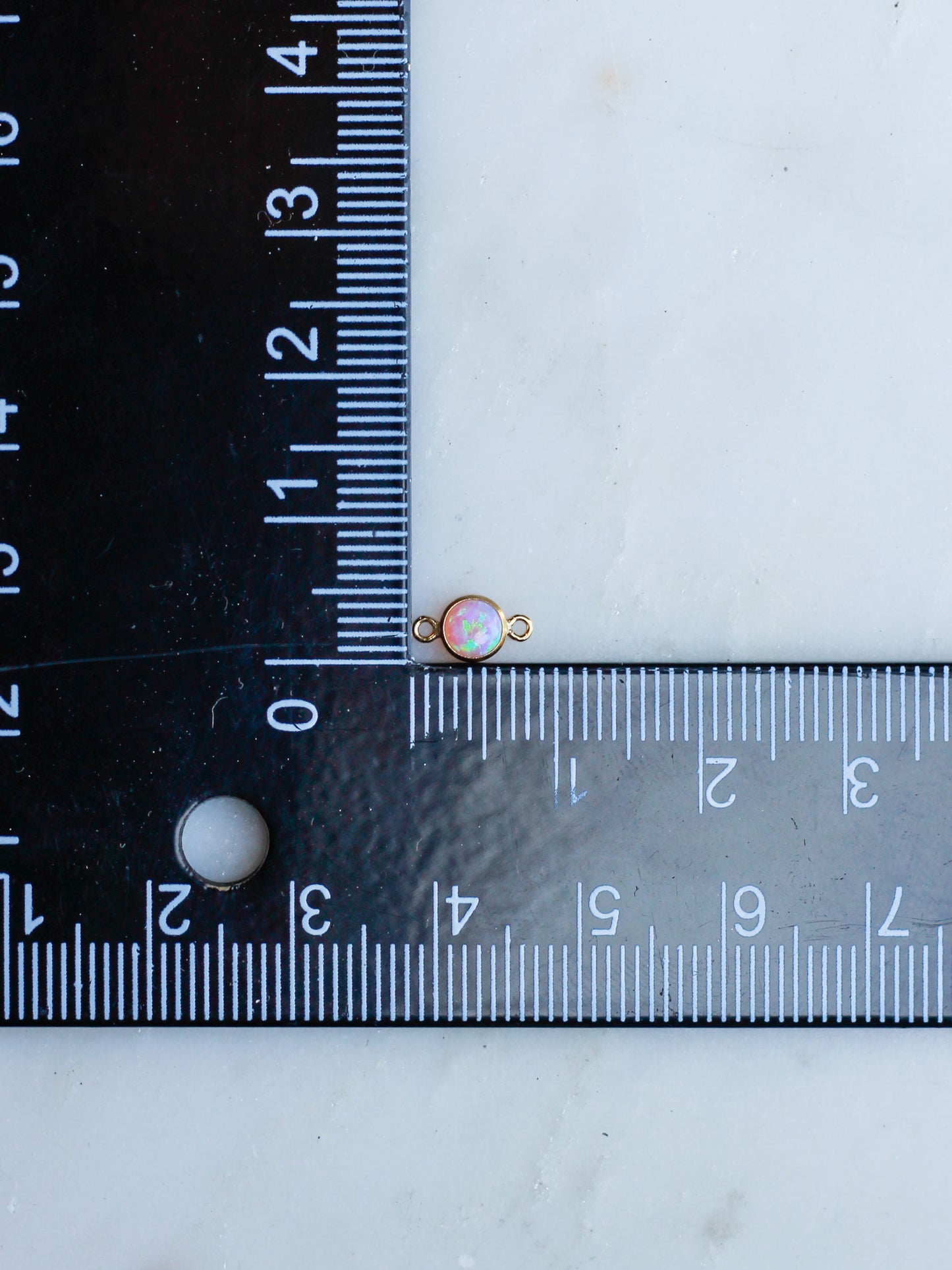 4mm Pink Opal Connector, CN224