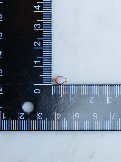 4mm Pink Opal Connector, CN224