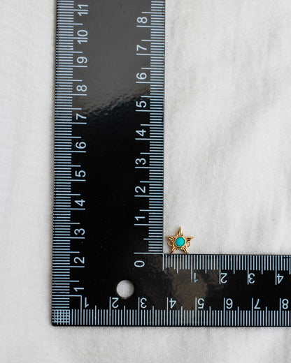 Star with Genuine Cabochon Turquoise Connector, CN159