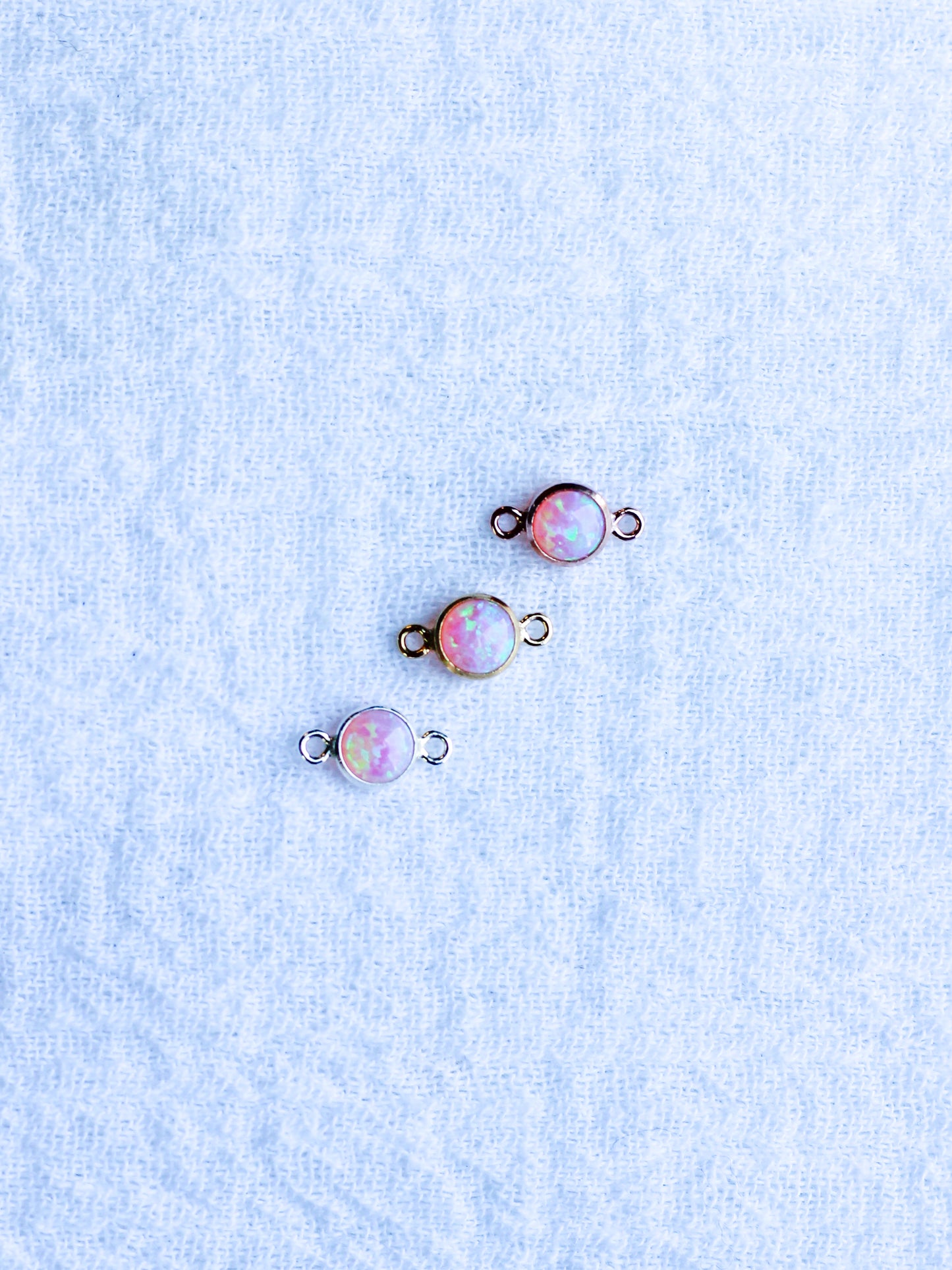 4mm Pink Opal Connector, CN224