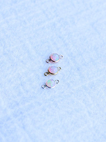 4mm Pink Opal Connector, CN224