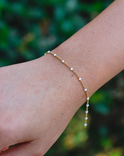 1.1mm White Dot Enamel Chain, G66