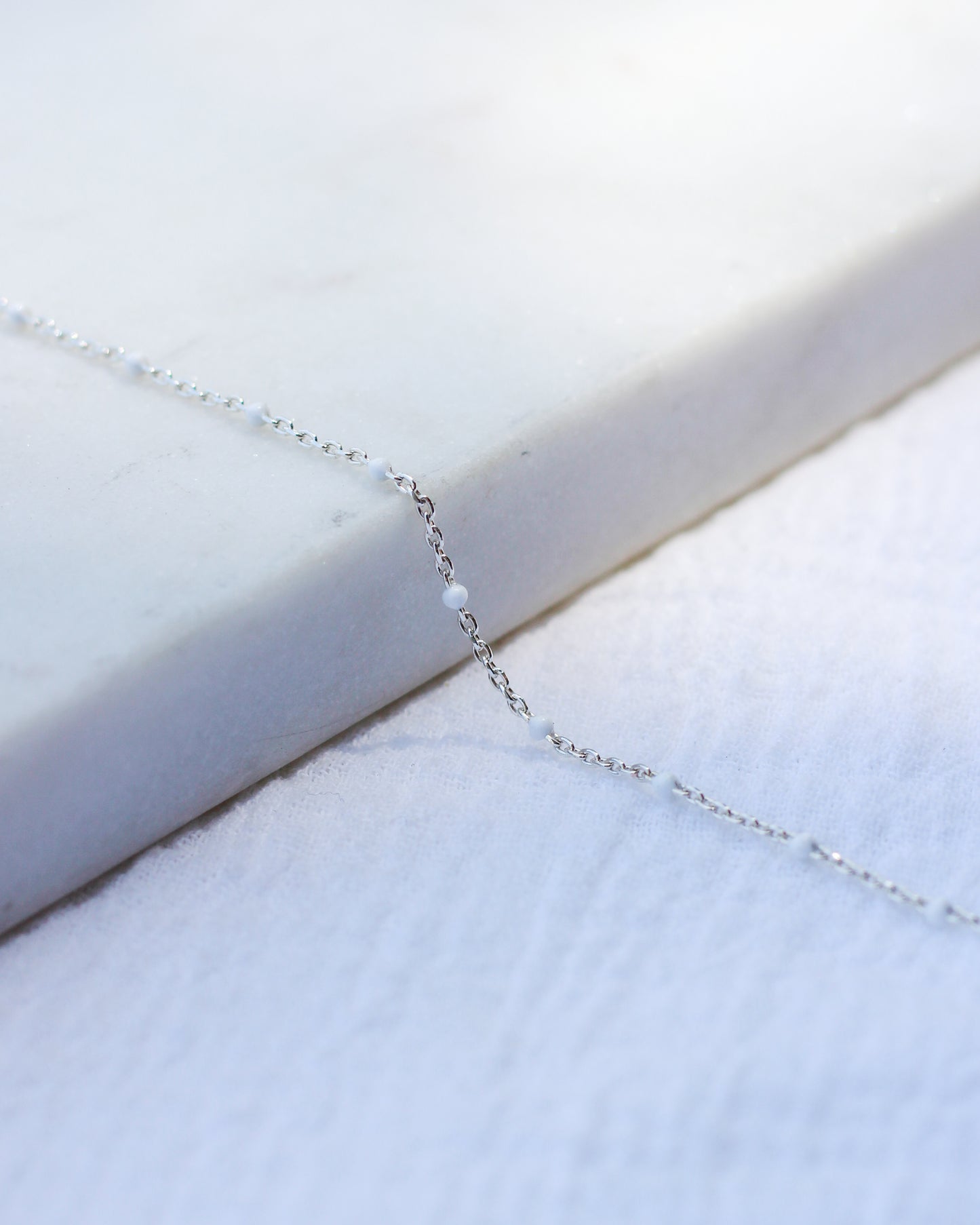 1.1mm Cable Chain with White Dots, S65