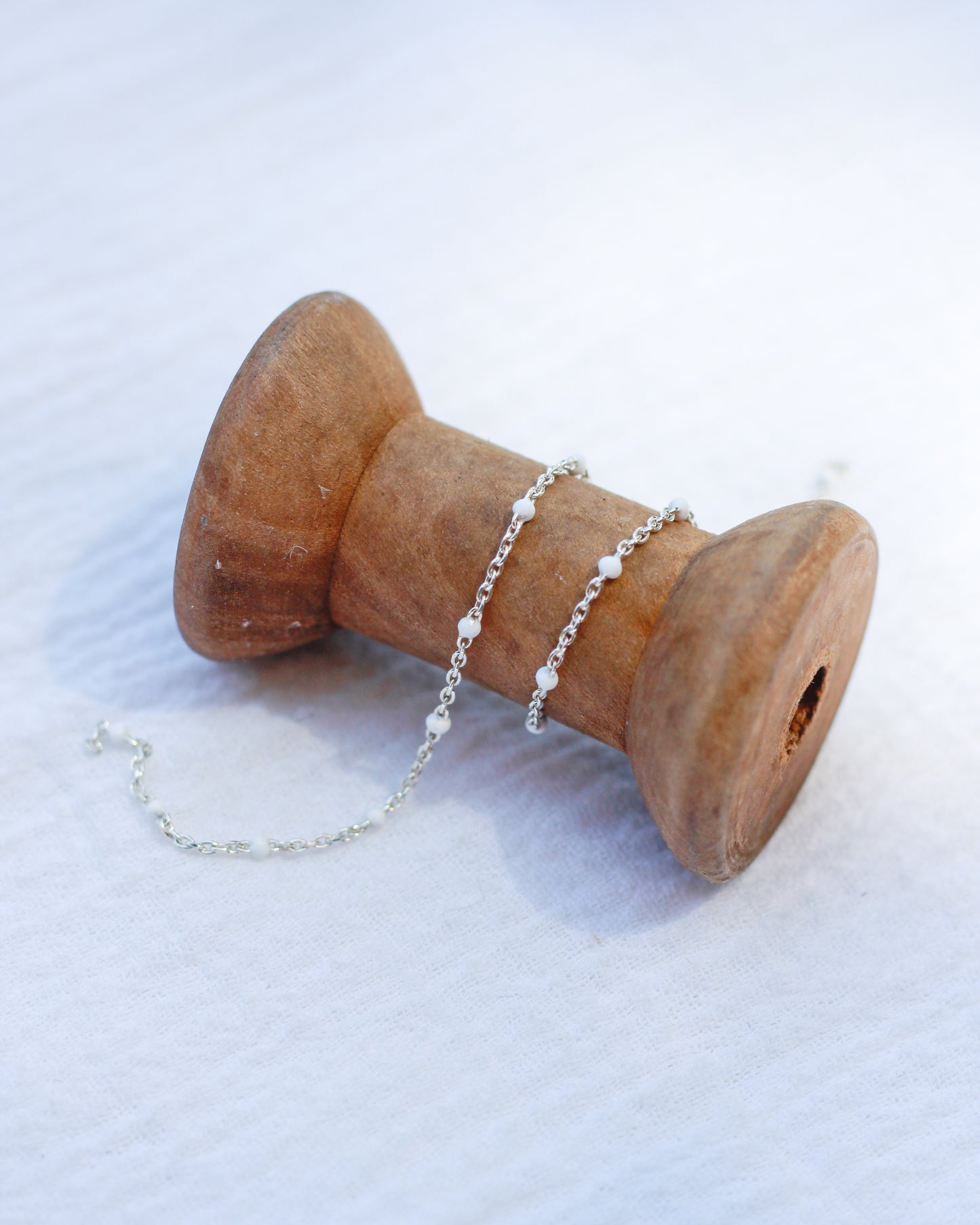 1.1mm Cable Chain with White Dots, S65
