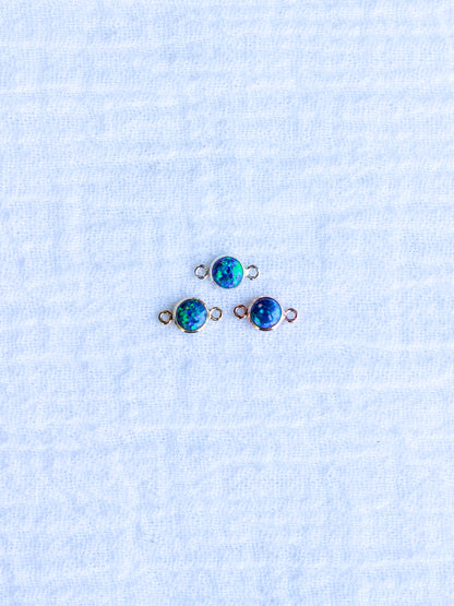 4mm Dark Blue and Green Opal Connector, CN226