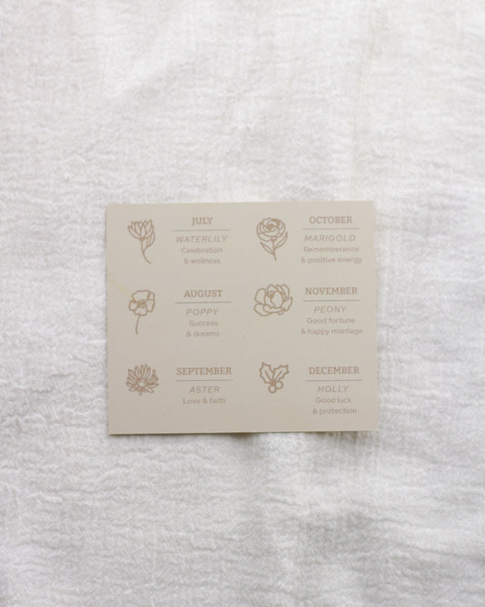 Birthflower Cards for CN01,CH05, SCN508, MC02