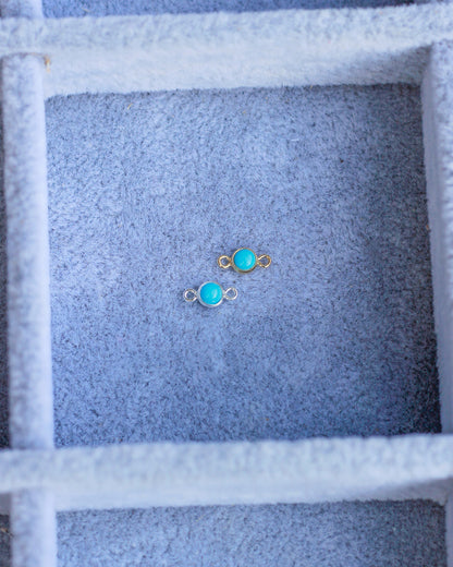 3mm Gold Turquoise Connector, CN273