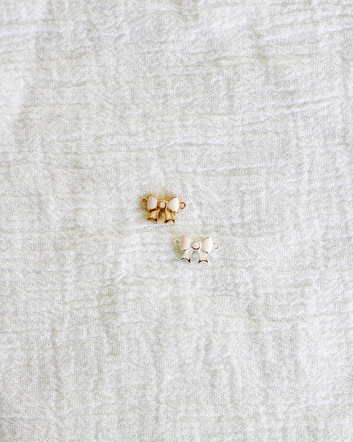 Blush Pink Enamel Bow Connector, CN82