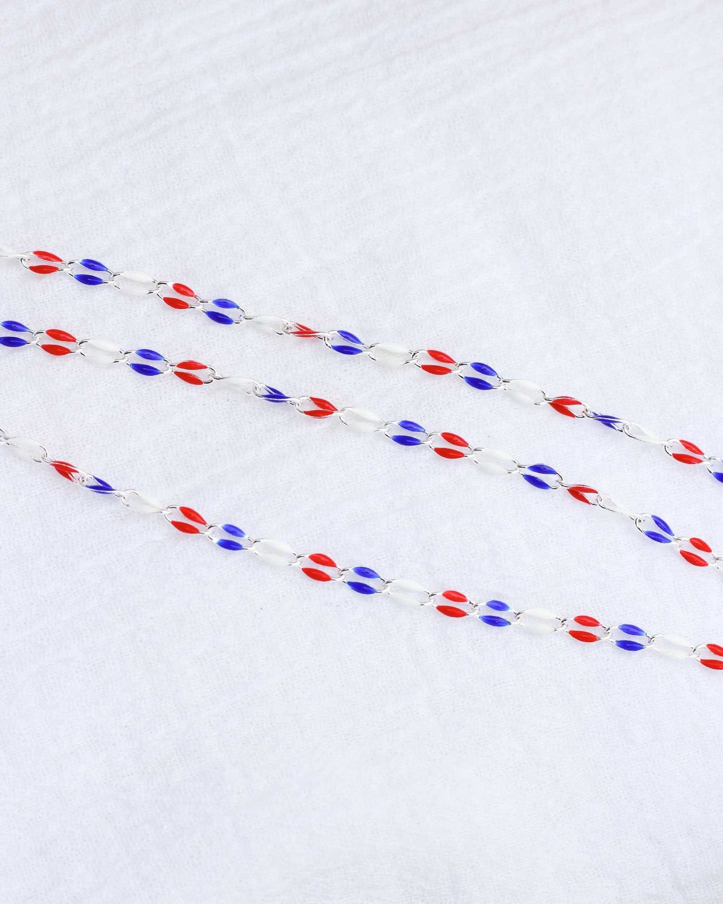 Red, White, and Blue Enamel Chain, SP132