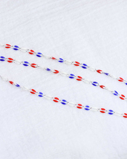 Red, White, and Blue Enamel Chain, SP132