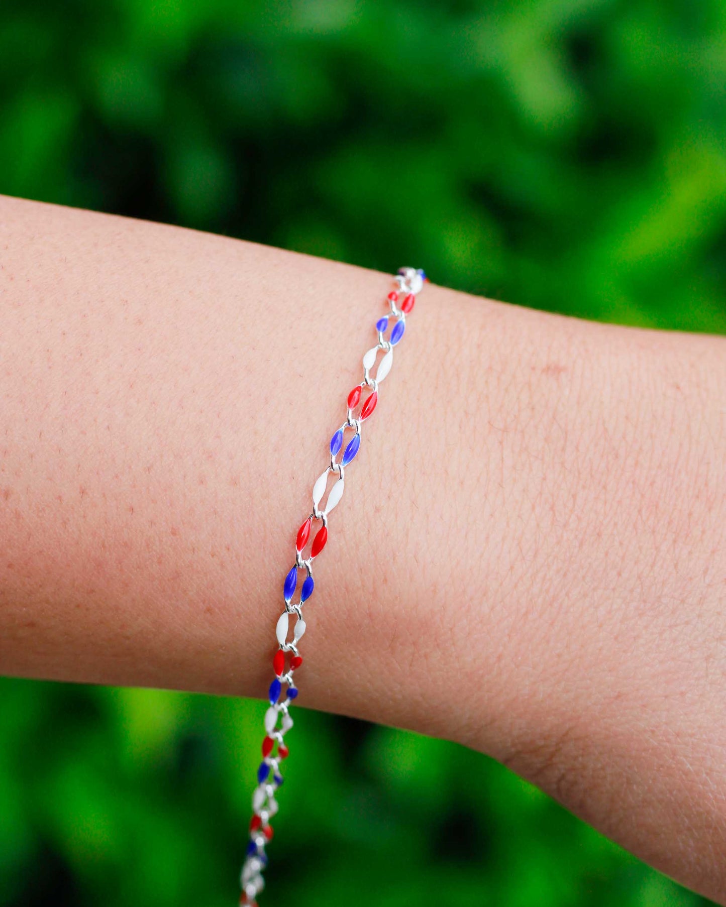 Red, White, and Blue Enamel Chain, SP132