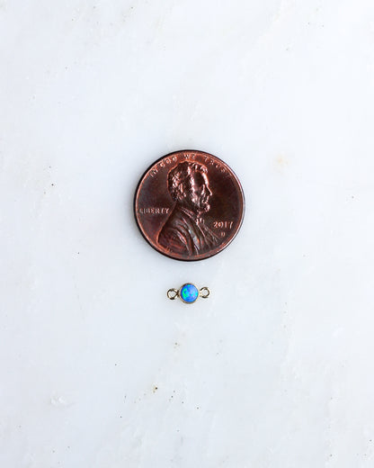 3mm Gold Filled Blue Opal Connector, CN267