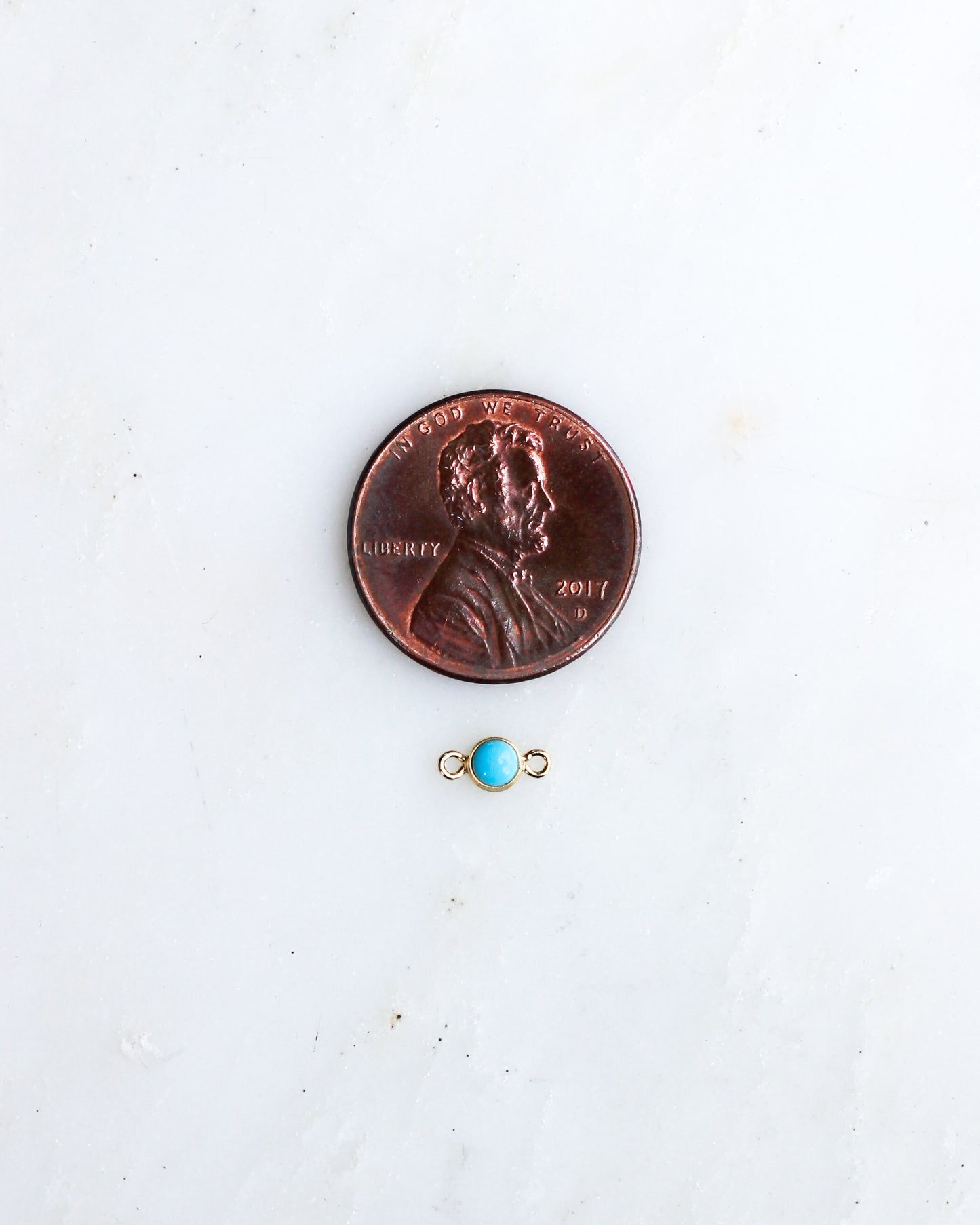 3mm Gold Turquoise Connector, CN273