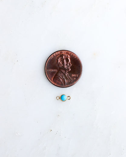 3mm Gold Turquoise Connector, CN273