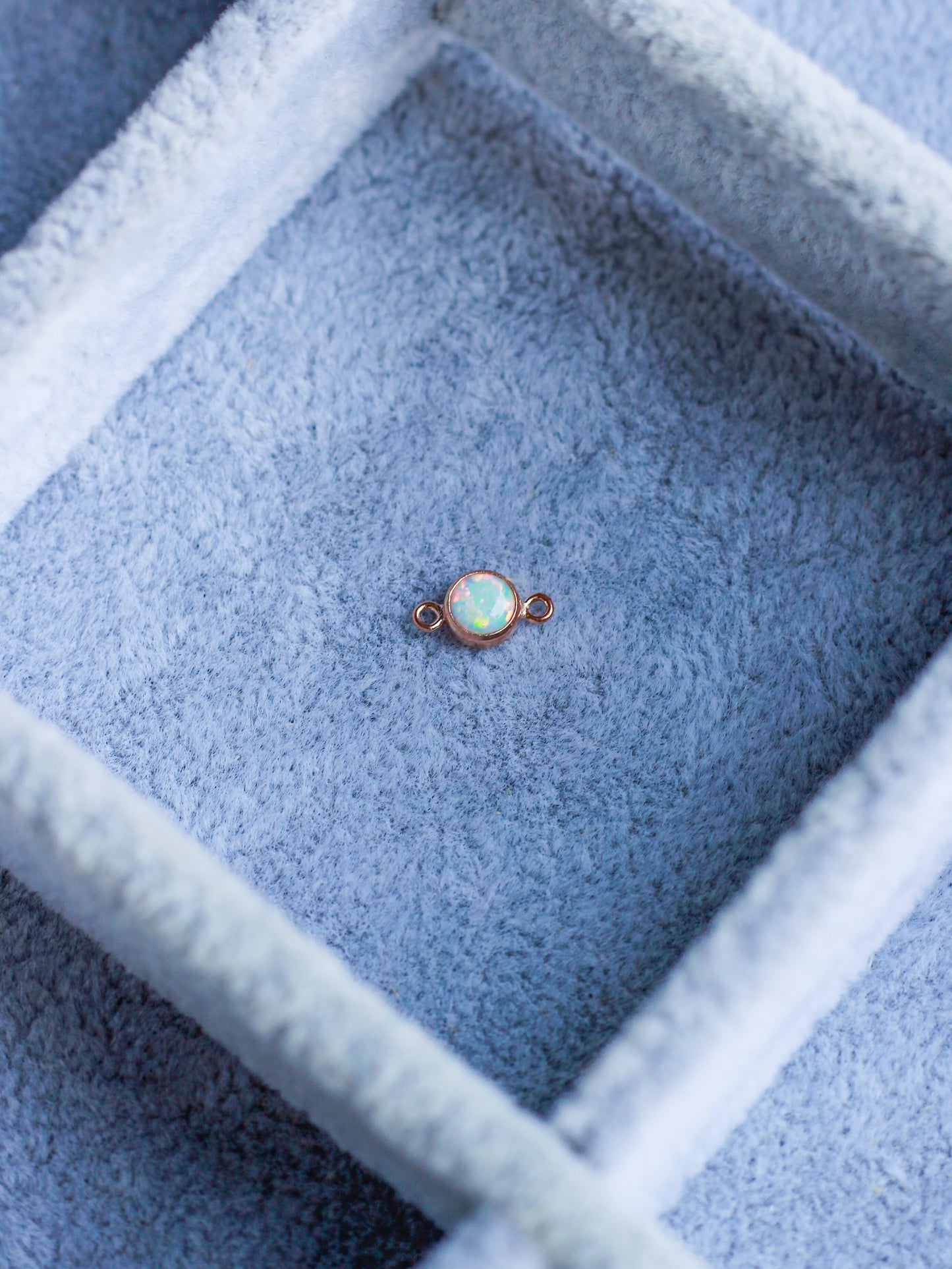 4mm Rose Gold Filled Opal Connector, CN271
