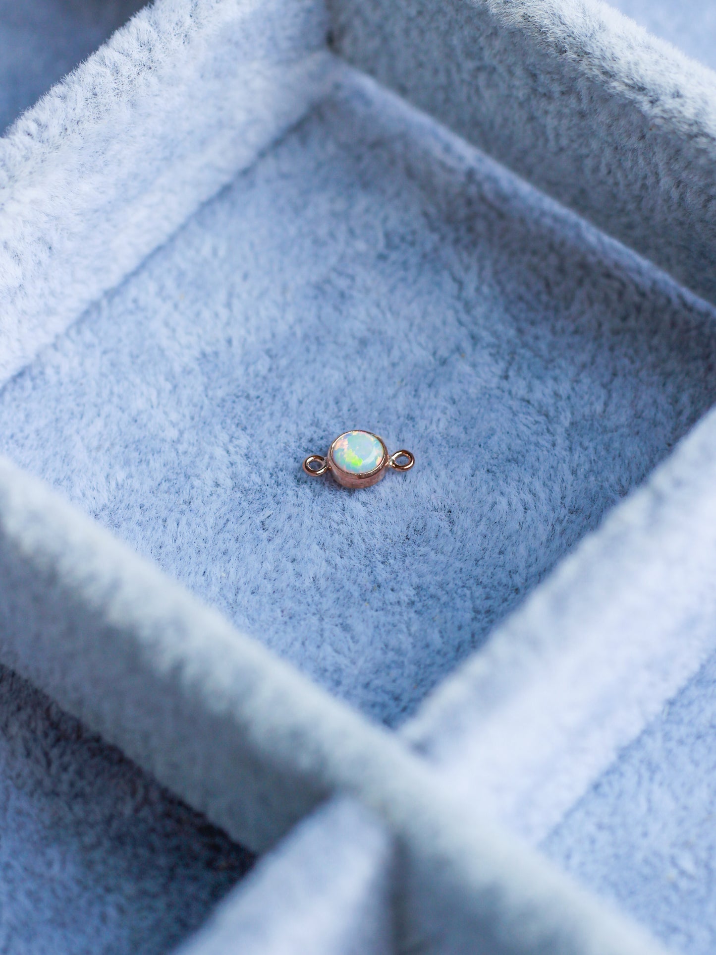 4mm Rose Gold Filled Opal Connector, CN271